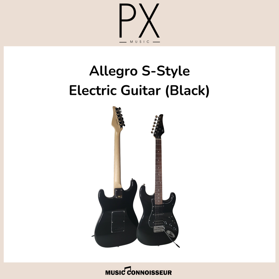 PX Allegro S-Style Electric Guitar (Black)