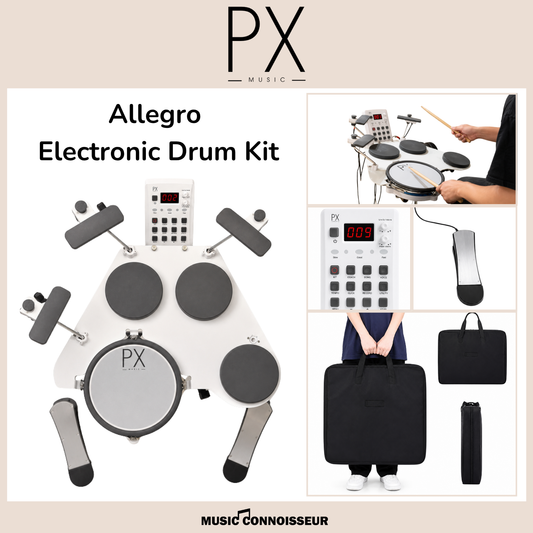 PX Allegro Electronic Drum Kit (White)